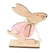 Moocorvic Easter Bunny Wooden Tabletop Decorations Home Decoration Wooden